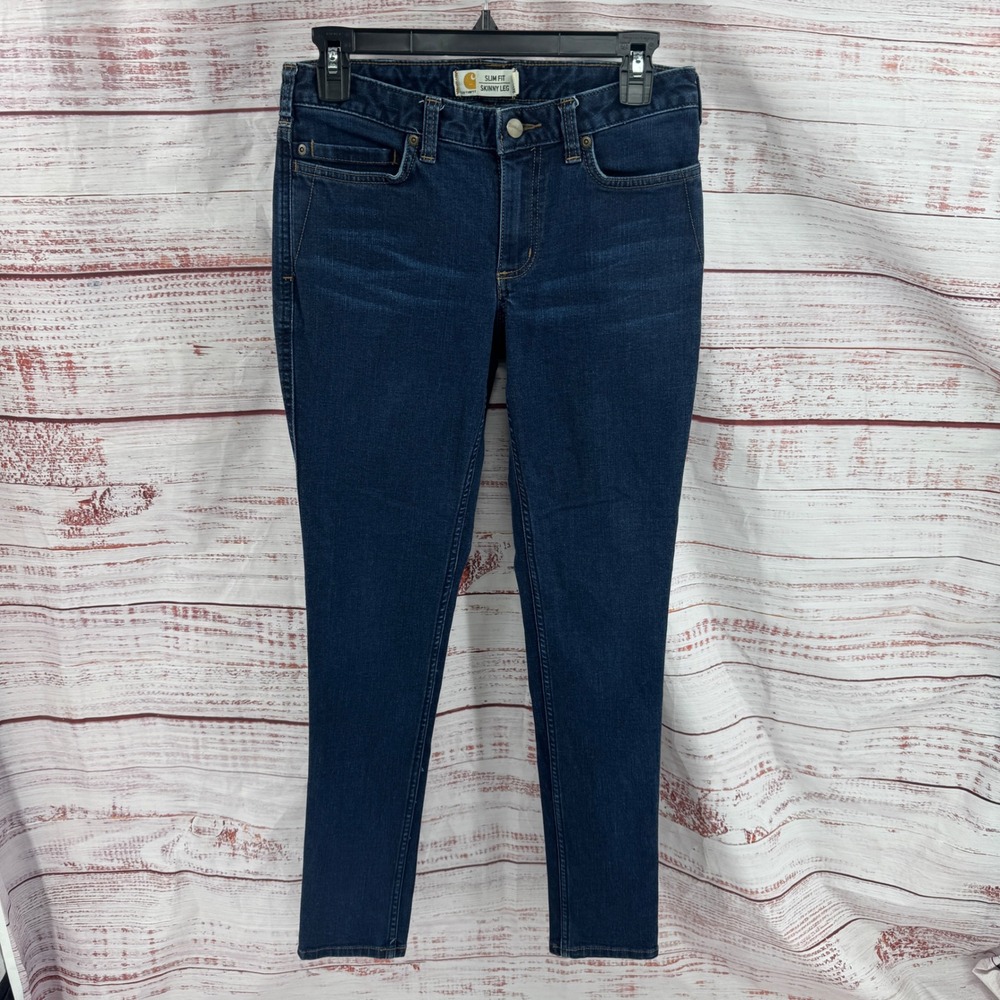 Carhartt Jeans Womens Size 4 Layton Slim Fit Skinny Leg  Regular Dark Wash Denim
